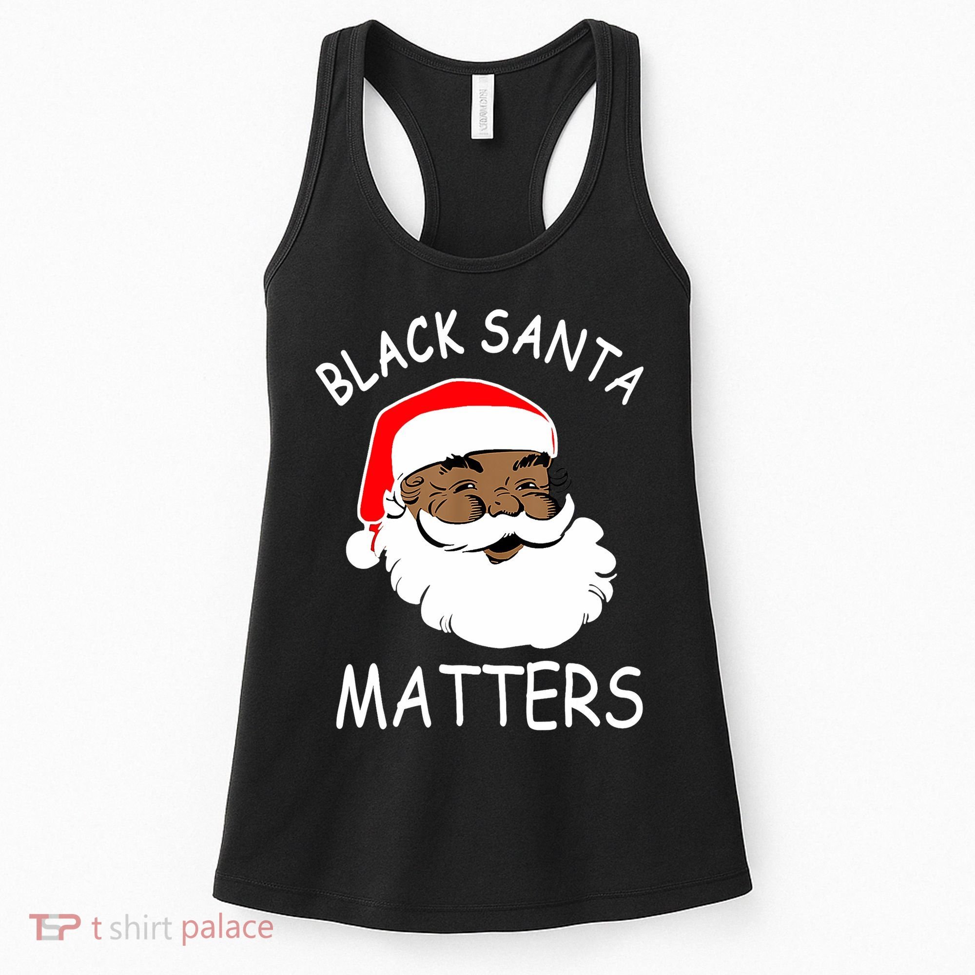 African American Santa Black Matters Christmas Pajama Family Women's Tank Top