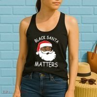 African American Santa Black Matters Christmas Pajama Family Women's Tank Top thumb 2