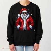 African American Santa Christmas Pajama Cool Black Xmas Women's Sweatshirt thumb 0