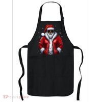 African American Santa Christmas Pajama Cool Black Xmas Apron thumb 0