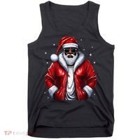African American Santa Christmas Pajama Cool Black Xmas Tank Top thumb 0
