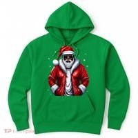 African American Santa Christmas Pajama Cool Black Xmas Hoodie thumb 0