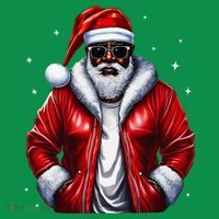 African American Santa Christmas Pajama Cool Black Xmas Hoodie thumb 2
