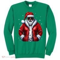 African American Santa Christmas Pajama Cool Black Xmas Sweatshirt thumb 0
