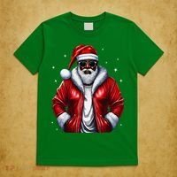 African American Santa Christmas Pajama Cool Black Xmas T-Shirt thumb 5