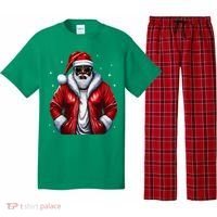 African American Santa Christmas Pajama Cool Black Xmas Pajama Set thumb 0