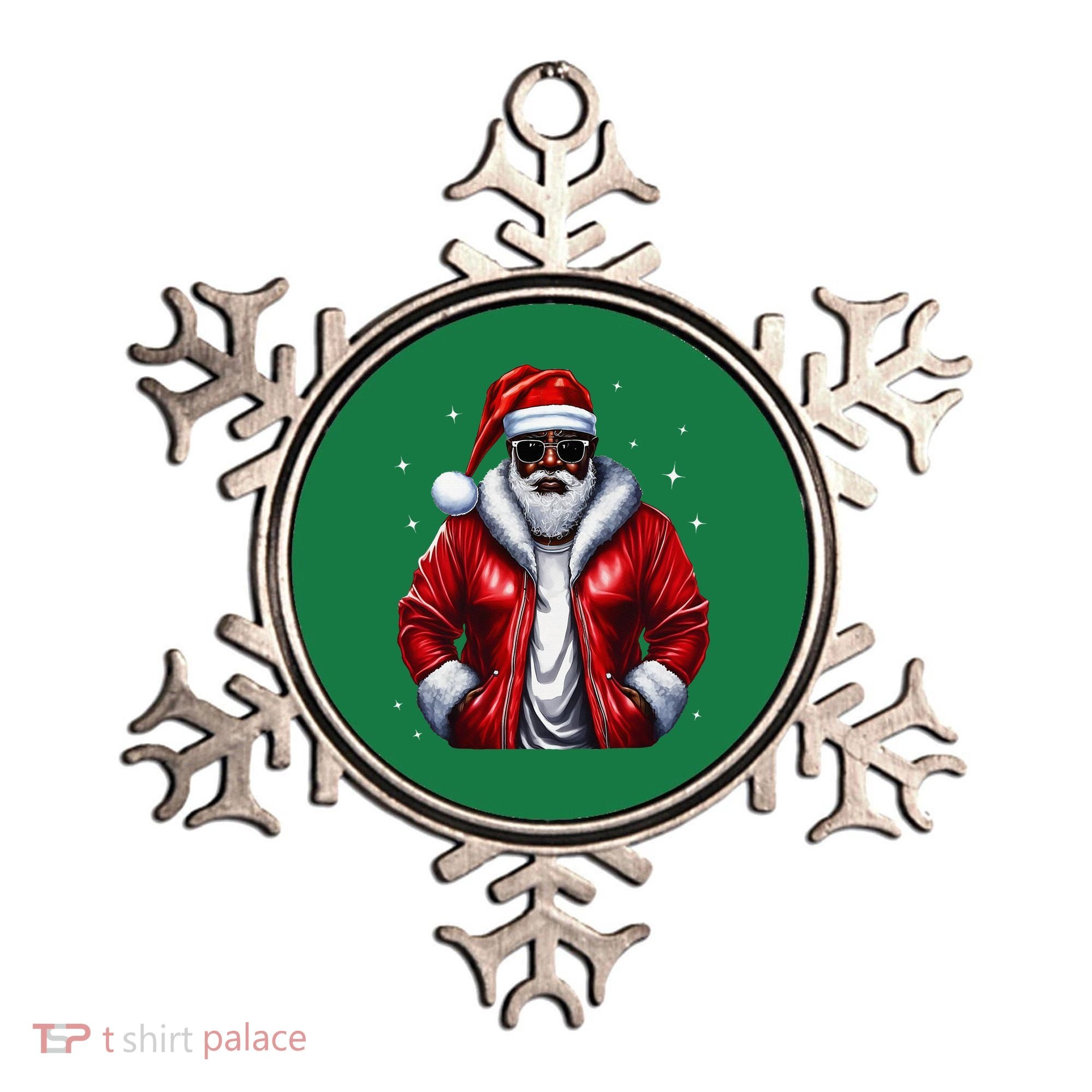 African American Santa Christmas Pajama Cool Black Xmas Ornament