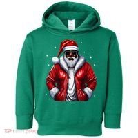 African American Santa Christmas Pajama Cool Black Xmas Toddler Hoodie thumb 0