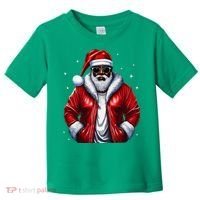 African American Santa Christmas Pajama Cool Black Xmas Toddler T-Shirt thumb 0