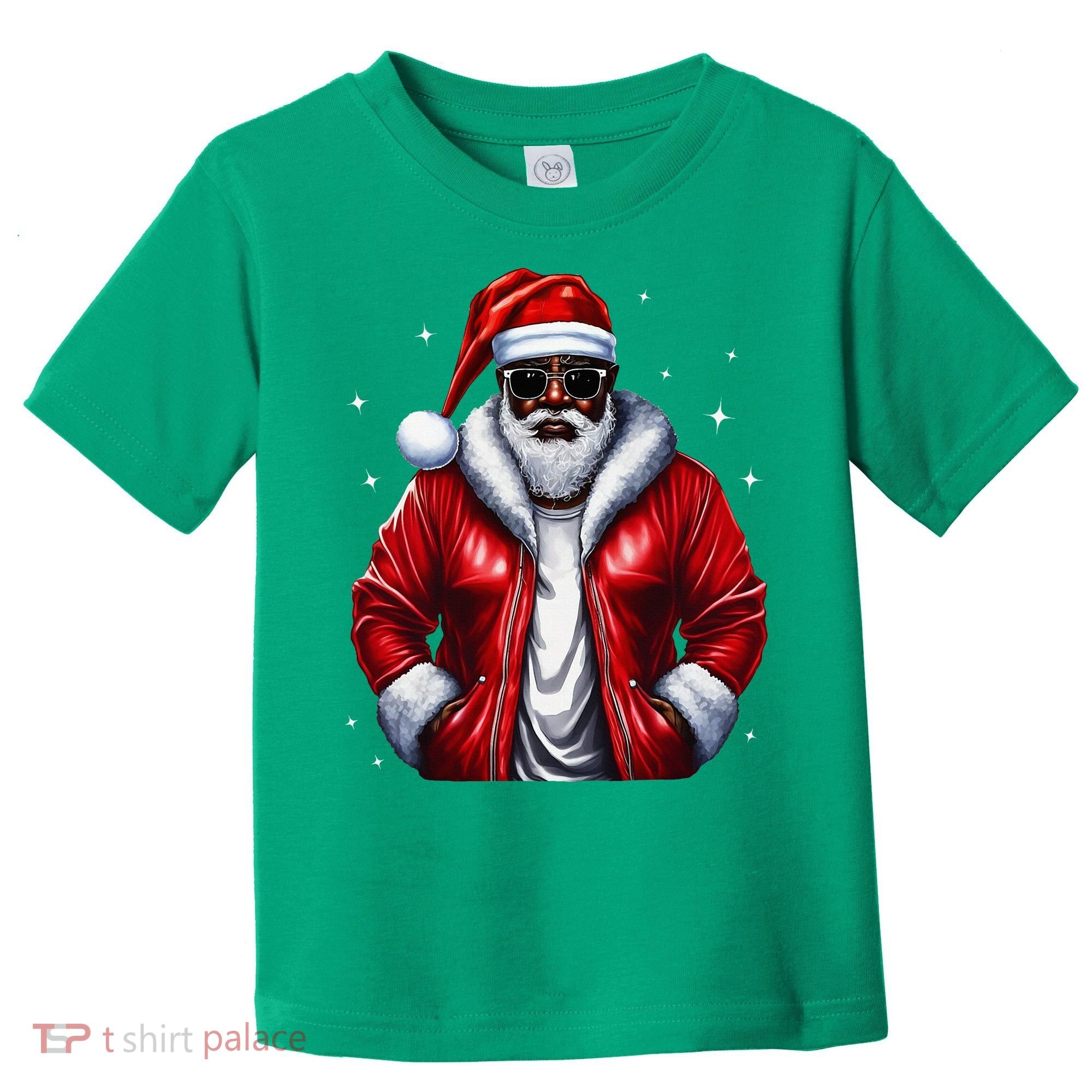 African American Santa Christmas Pajama Cool Black Xmas Toddler T-Shirt