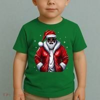 African American Santa Christmas Pajama Cool Black Xmas Toddler T-Shirt thumb 2