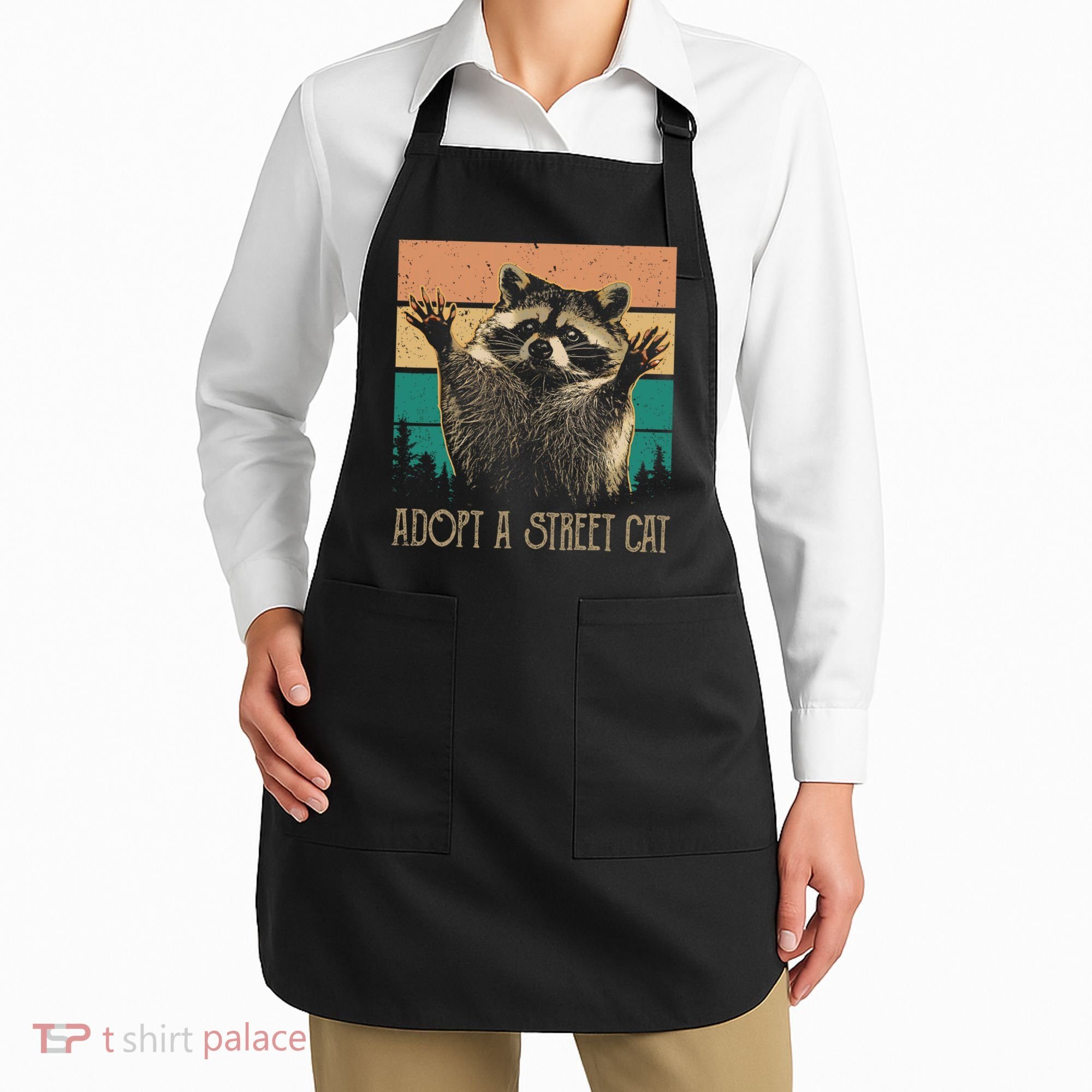 Adopt A S.T.R.E.E.T Cat Classic Arts Possum Raccoons Lover Animal Apron