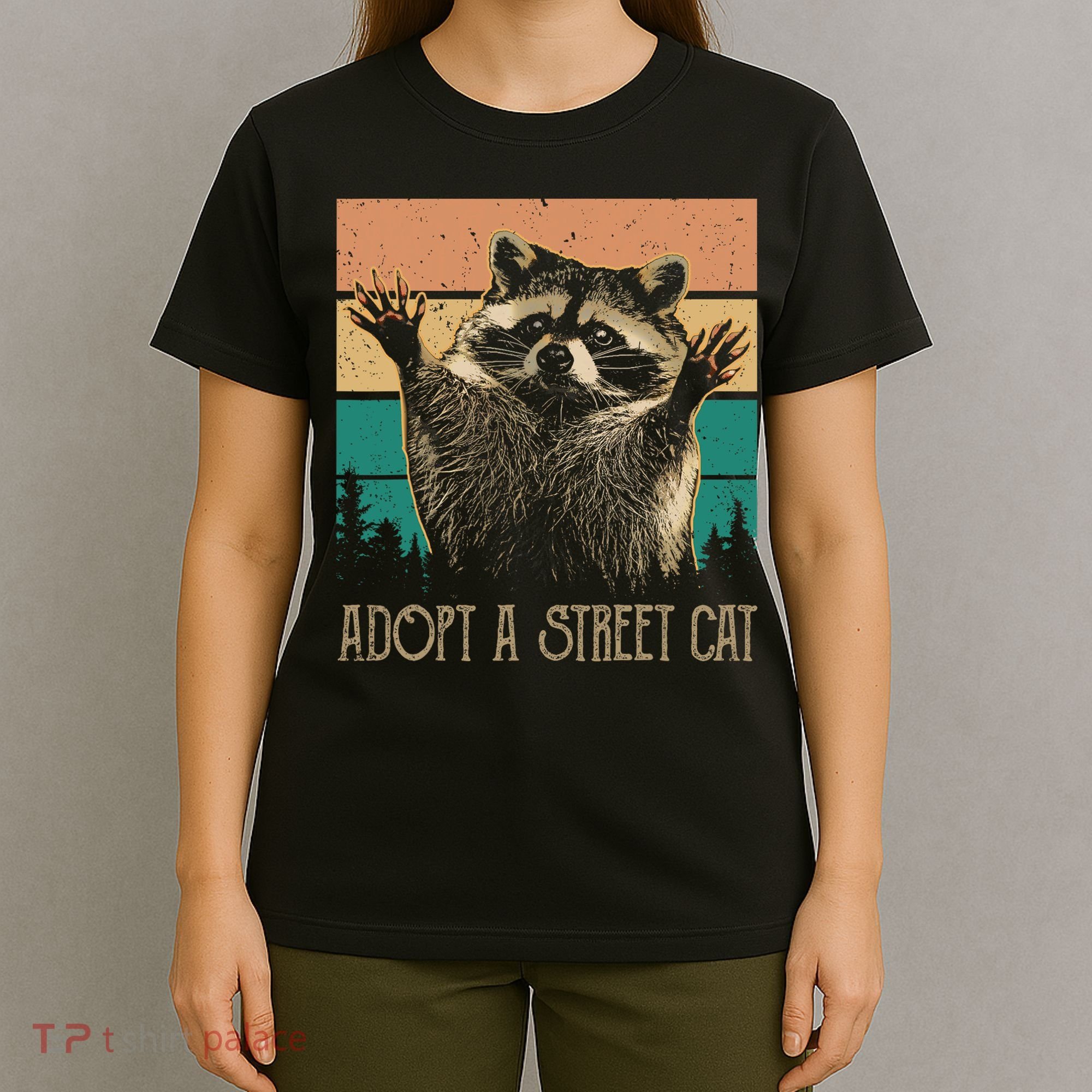 Adopt A S.T.R.E.E.T Cat Classic Arts Possum Raccoons Lover Animal T-Shirt