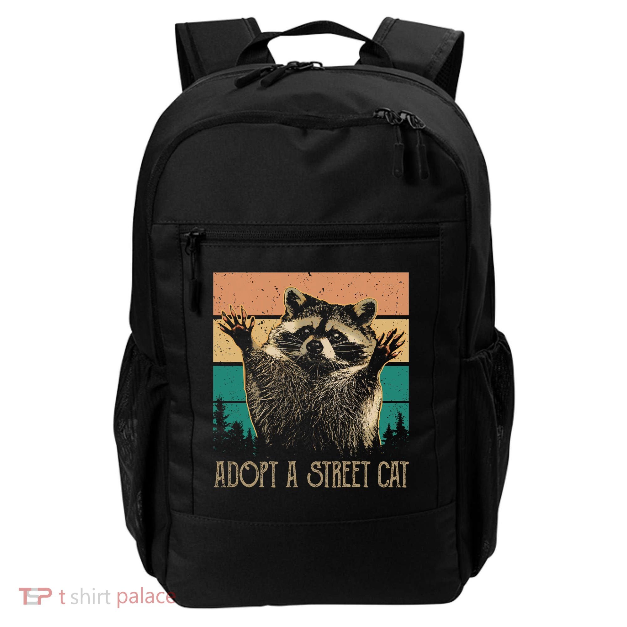 Adopt A S.T.R.E.E.T Cat Classic Arts Possum Raccoons Lover Animal Backpack