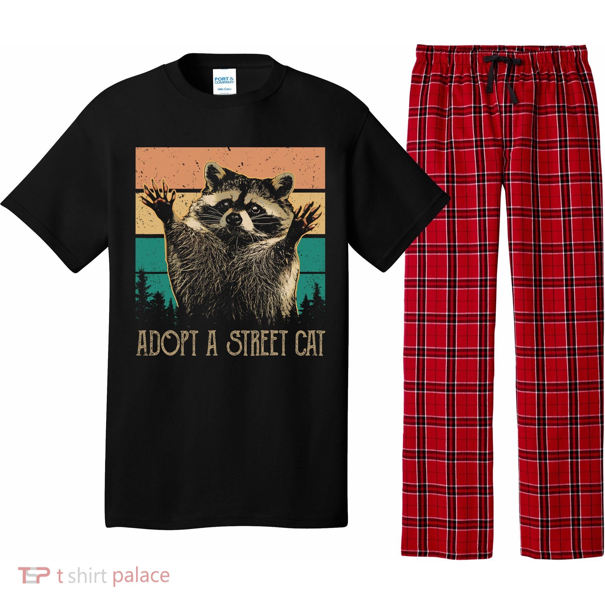 Adopt A S.T.R.E.E.T Cat Classic Arts Possum Raccoons Lover Animal Pajama Set