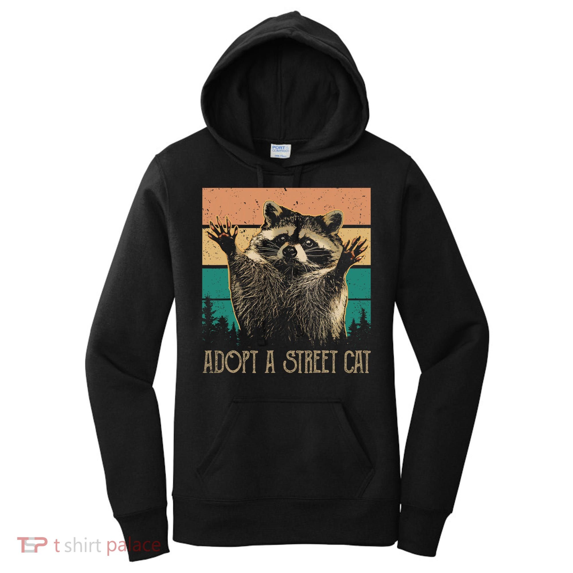 Adopt A S.T.R.E.E.T Cat Classic Arts Possum Raccoons Lover Animal Women's Hoodie