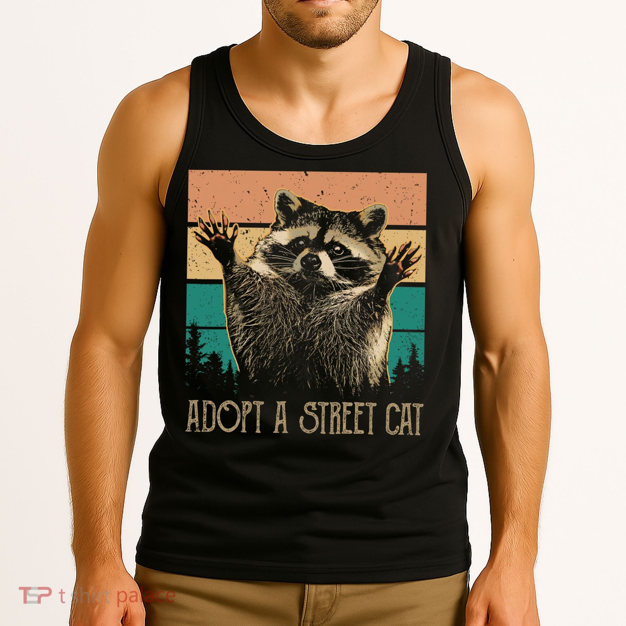 Adopt A S.T.R.E.E.T Cat Classic Arts Possum Raccoons Lover Animal Tank Top