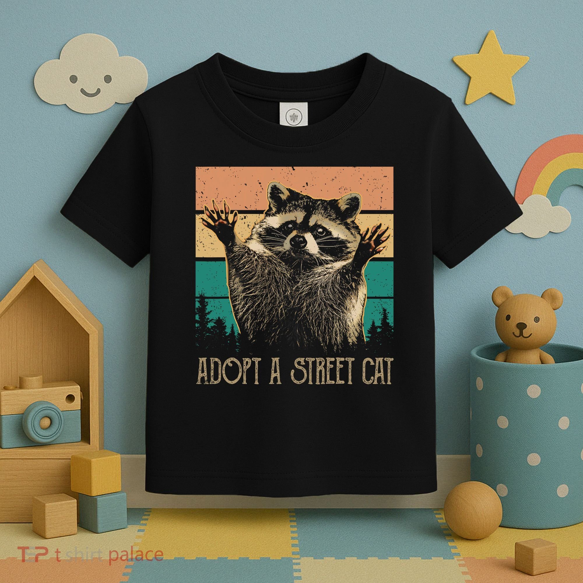 Adopt A S.T.R.E.E.T Cat Classic Arts Possum Raccoons Lover Animal Toddler T-Shirt