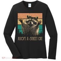 Adopt A S.T.R.E.E.T Cat Classic Arts Possum Raccoons Lover Animal Women's Long Sleeve Shirt thumb 0