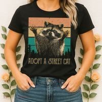 Adopt A S.T.R.E.E.T Cat Classic Arts Possum Raccoons Lover Animal Women's T-Shirt thumb 2