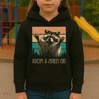 Adopt A S.T.R.E.E.T Cat Classic Arts Possum Raccoons Lover Animal Kids Hoodie thumb 3