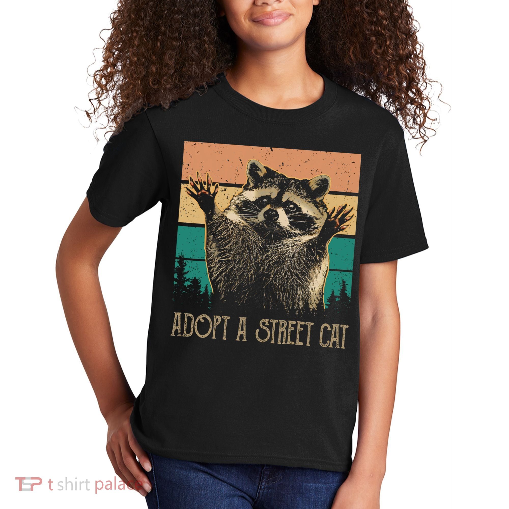 Adopt A S.T.R.E.E.T Cat Classic Arts Possum Raccoons Lover Animal Kids T-Shirt