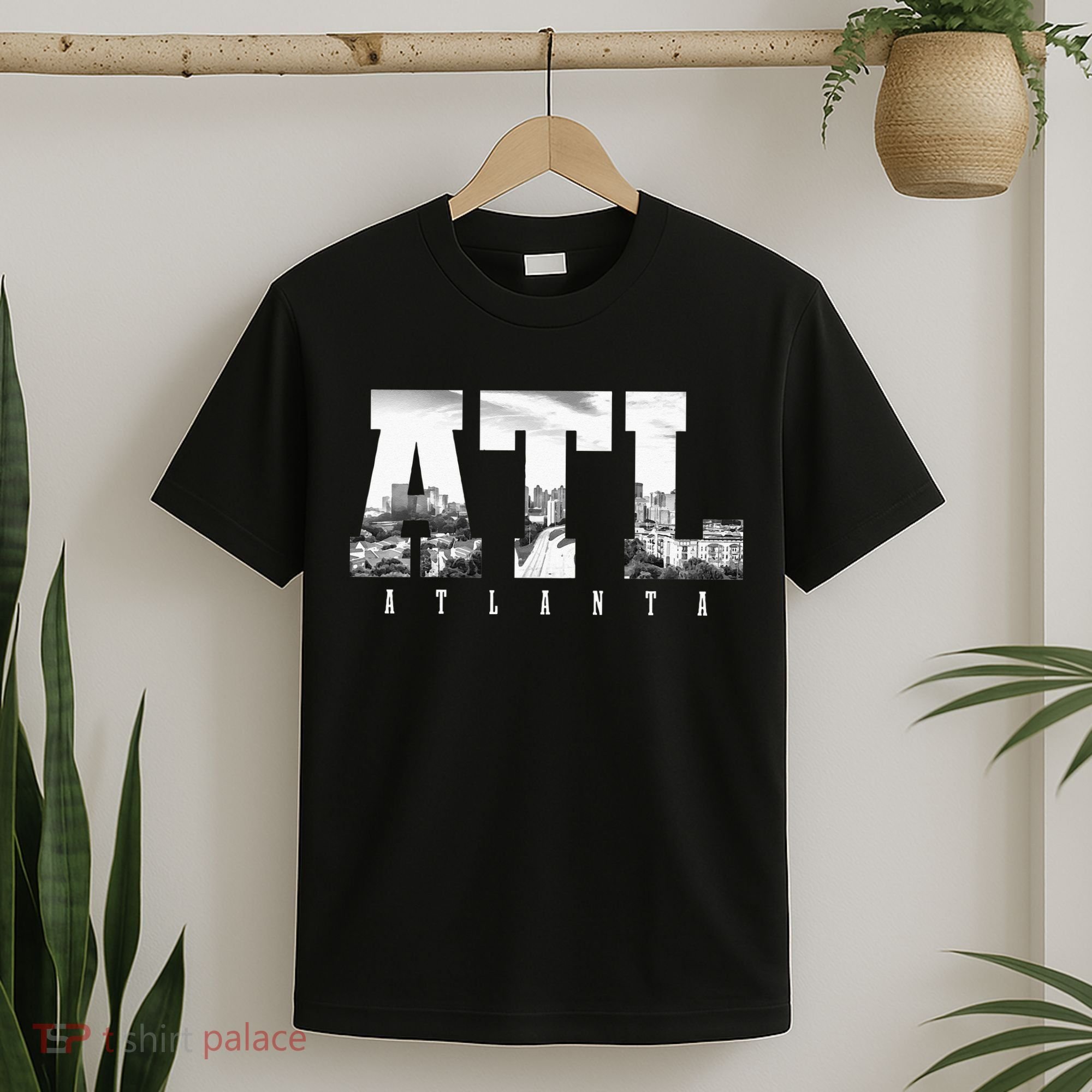 ATL Atlanta Skyline Pride Black & White Vintage Georgia T-Shirt