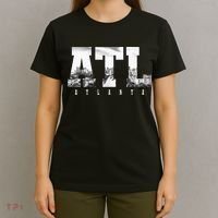 ATL Atlanta Skyline Pride Black & White Vintage Georgia T-Shirt thumb 4