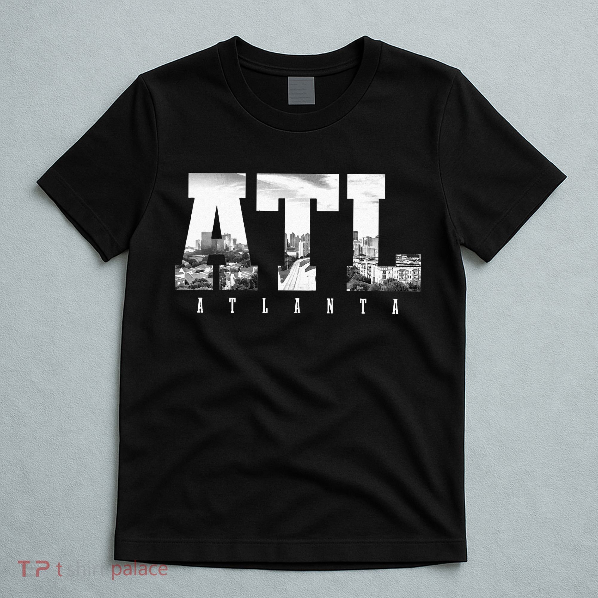ATL Atlanta Skyline Pride Black & White Vintage Georgia T-Shirt