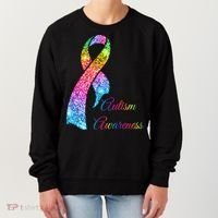 Autism Awareness Sparkle Glitter Ribbon Women's Sweatshirt thumb 0