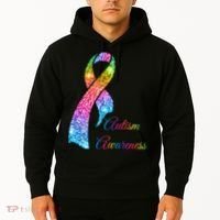 Autism Awareness Sparkle Glitter Ribbon Hoodie thumb 2