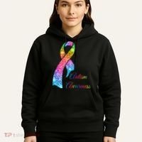 Autism Awareness Sparkle Glitter Ribbon Hoodie thumb 5