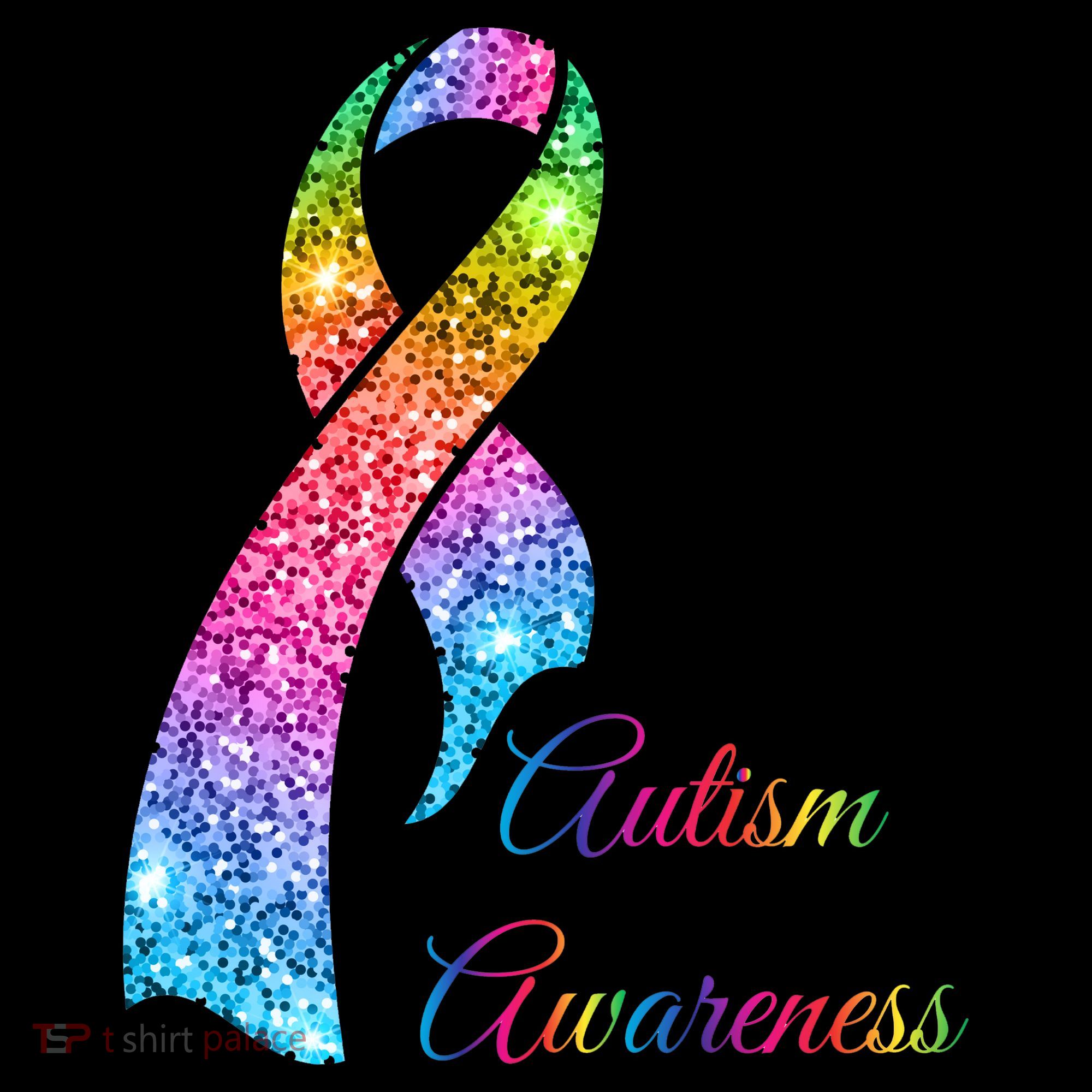 Autism Awareness Sparkle Glitter Ribbon Coffee Mug