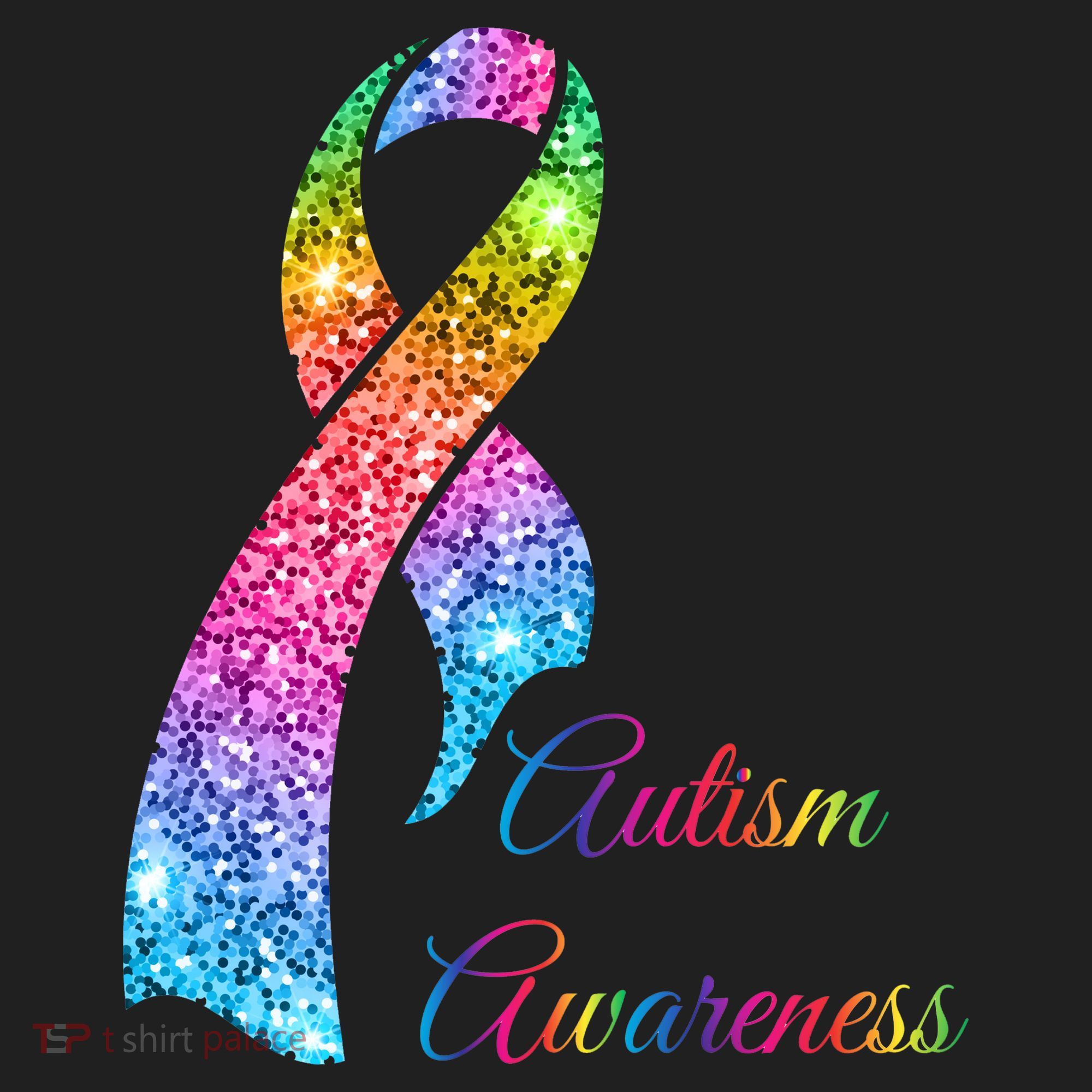 Autism Awareness Sparkle Glitter Ribbon Beanie