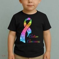 Autism Awareness Sparkle Glitter Ribbon Toddler T-Shirt thumb 2