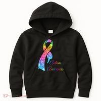 Autism Awareness Sparkle Glitter Ribbon Kids Hoodie thumb 0