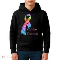 Autism Awareness Sparkle Glitter Ribbon Kids Hoodie thumb 4