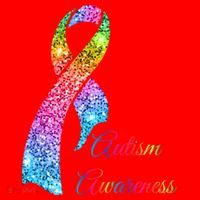 Autism Awareness Sparkle Glitter Ribbon Santa Hat thumb 1