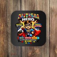 Autism Awareness Super Hero Quotes Acept Understand Love Coaster thumb 0