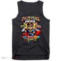 Autism Awareness Super Hero Quotes Acept Understand Love Tank Top thumb 0