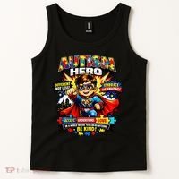 Autism Awareness Super Hero Quotes Acept Understand Love Tank Top thumb 2
