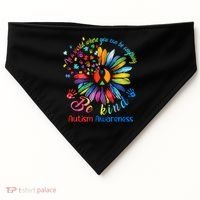 Autism Awareness Sunflower Be Kind Autism Month Autism Support USA-Made Doggie Bandana thumb 0