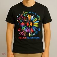 Autism Awareness Sunflower Be Kind Autism Month Autism Support T-Shirt thumb 3