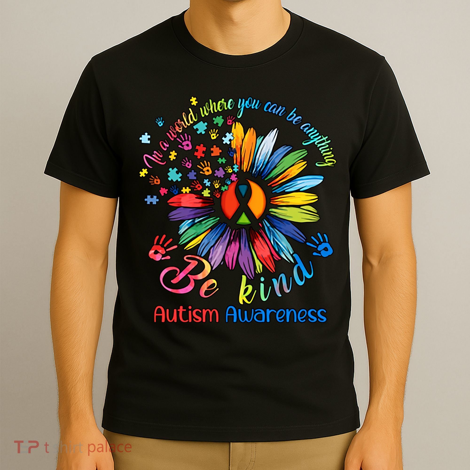 Autism Awareness Sunflower Be Kind Autism Month Autism Support T-Shirt