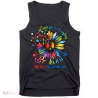 Autism Awareness Sunflower Be Kind Autism Month Autism Support Tank Top thumb 0