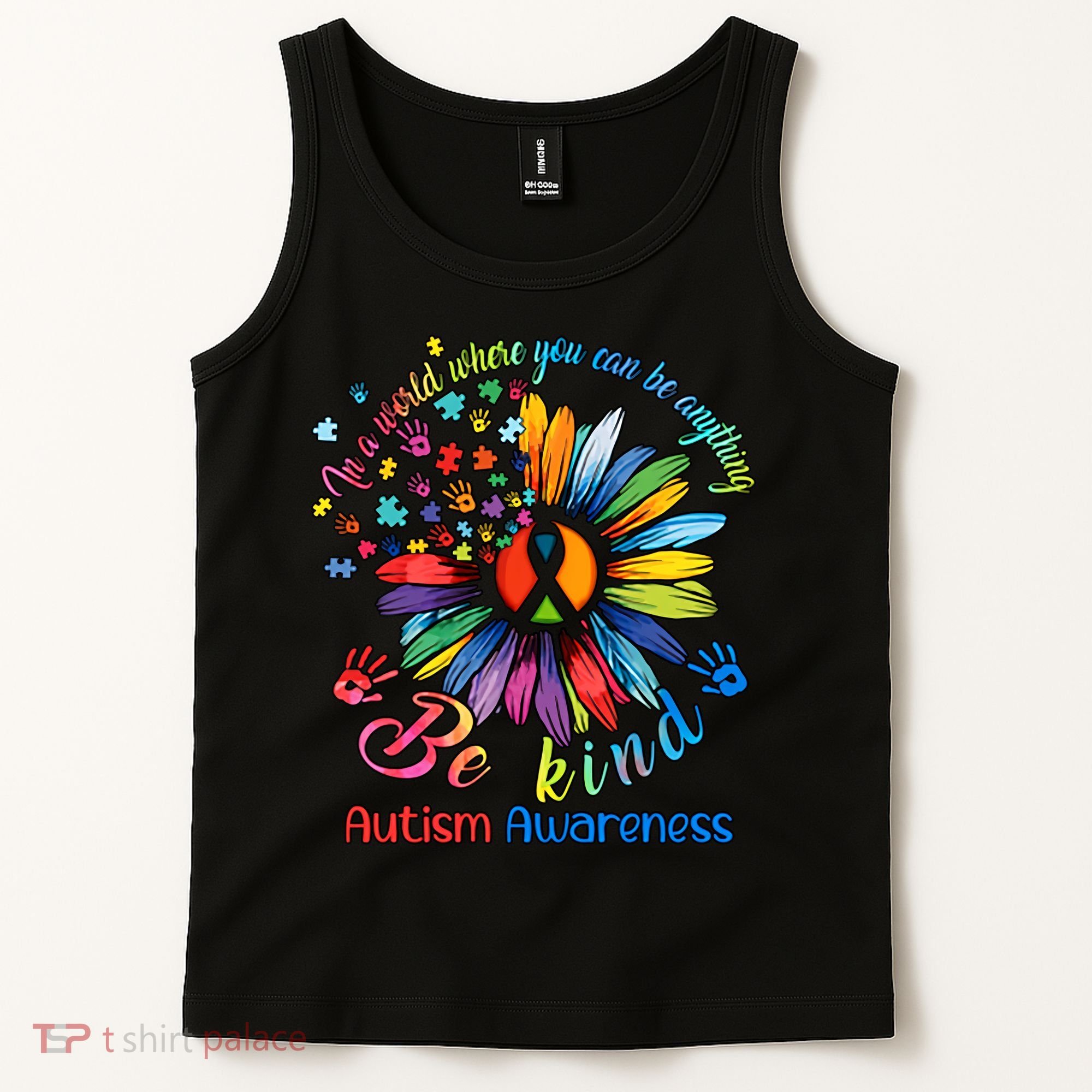 Autism Awareness Sunflower Be Kind Autism Month Autism Support Tank Top