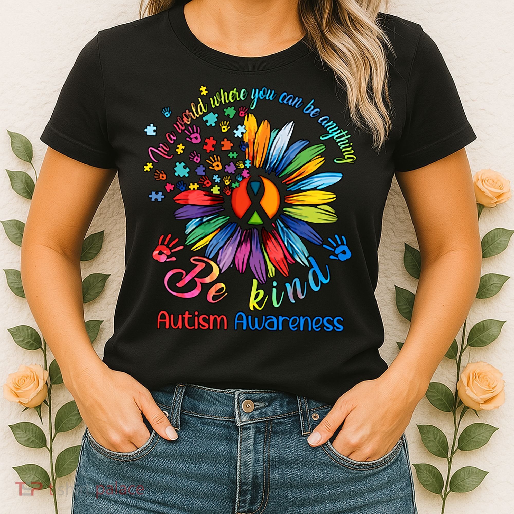 Autism Awareness Sunflower Be Kind Autism Month Autism Support Women's T-Shirt