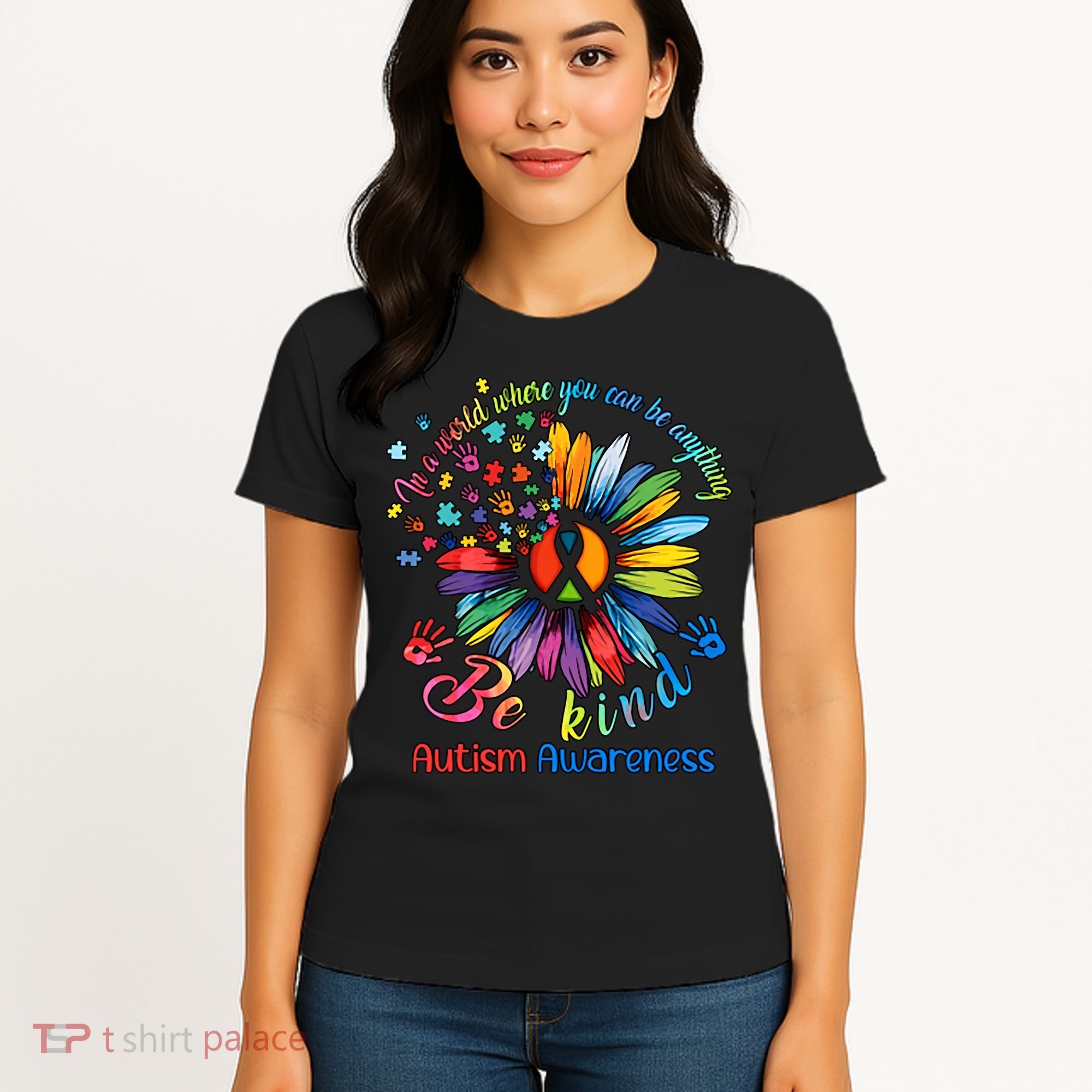 Autism Awareness Sunflower Be Kind Autism Month Autism Support Women's T-Shirt
