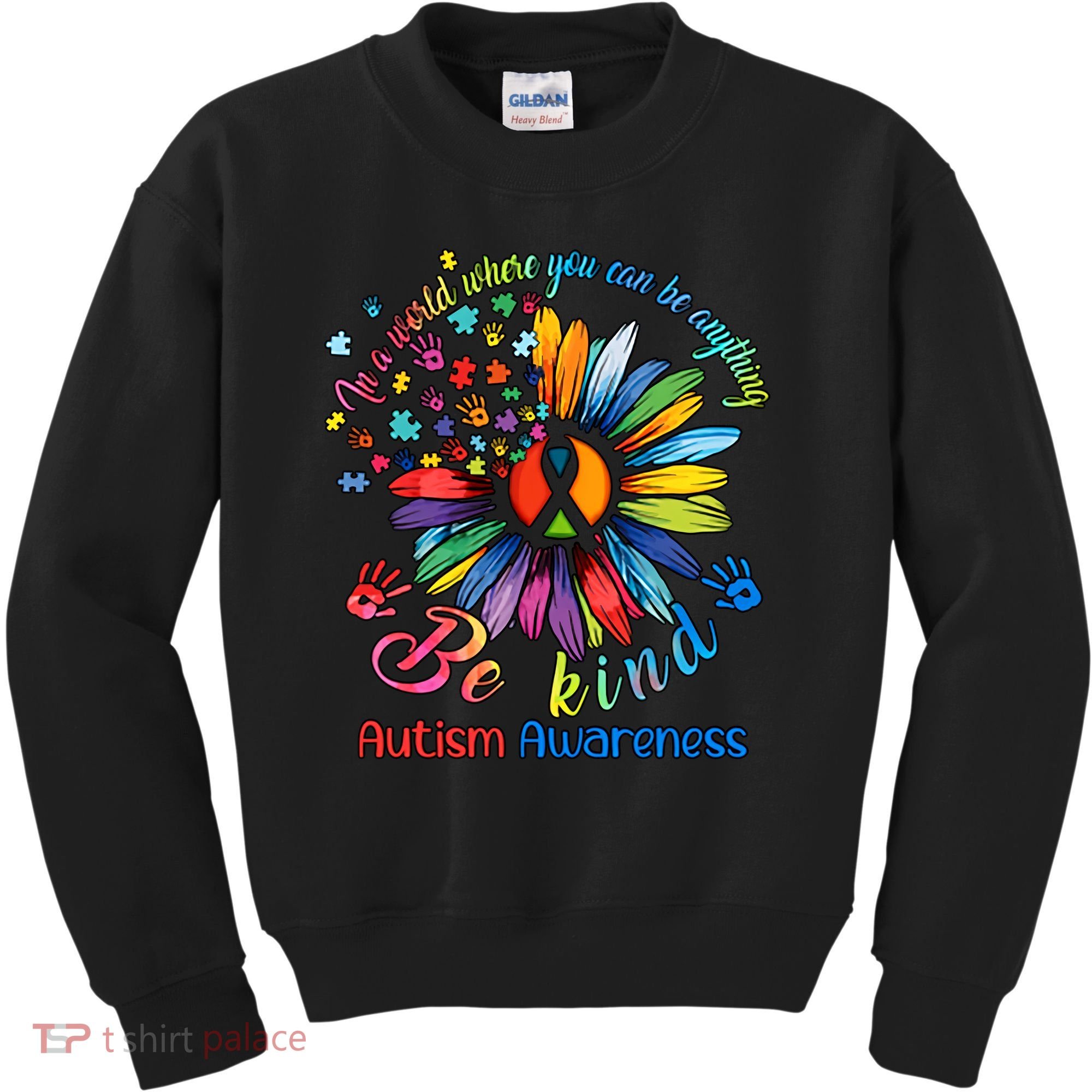 Autism Awareness Sunflower Be Kind Autism Month Autism Support Kids Sweatshirt