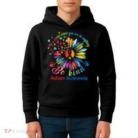 Autism Awareness Sunflower Be Kind Autism Month Autism Support Kids Hoodie thumb 4
